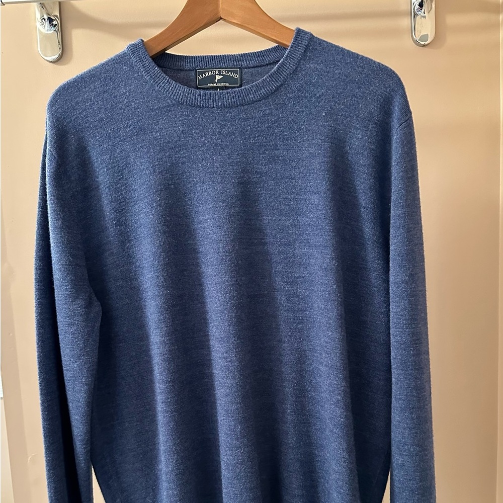 Men’s sweater.  Very nice masculine blue.  Large.